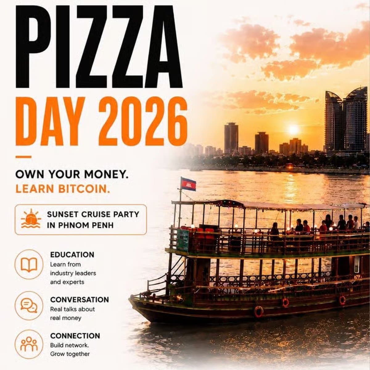 Bitcoin Pizza Day: PP Sunset Cruise